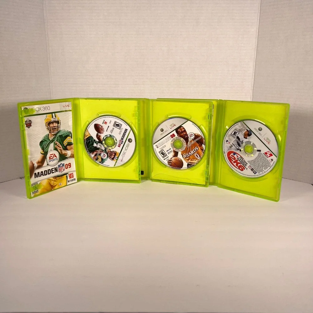 Xbox 360 Sports Game Bundle Madden NFL‎ 09 NBA Live 08 MLB 2K6 3-Pack